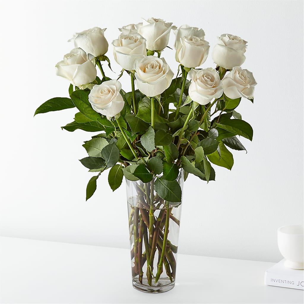 Long Stem White Rose Bouquet – Nela Park Florist Llc, East Cleveland OH