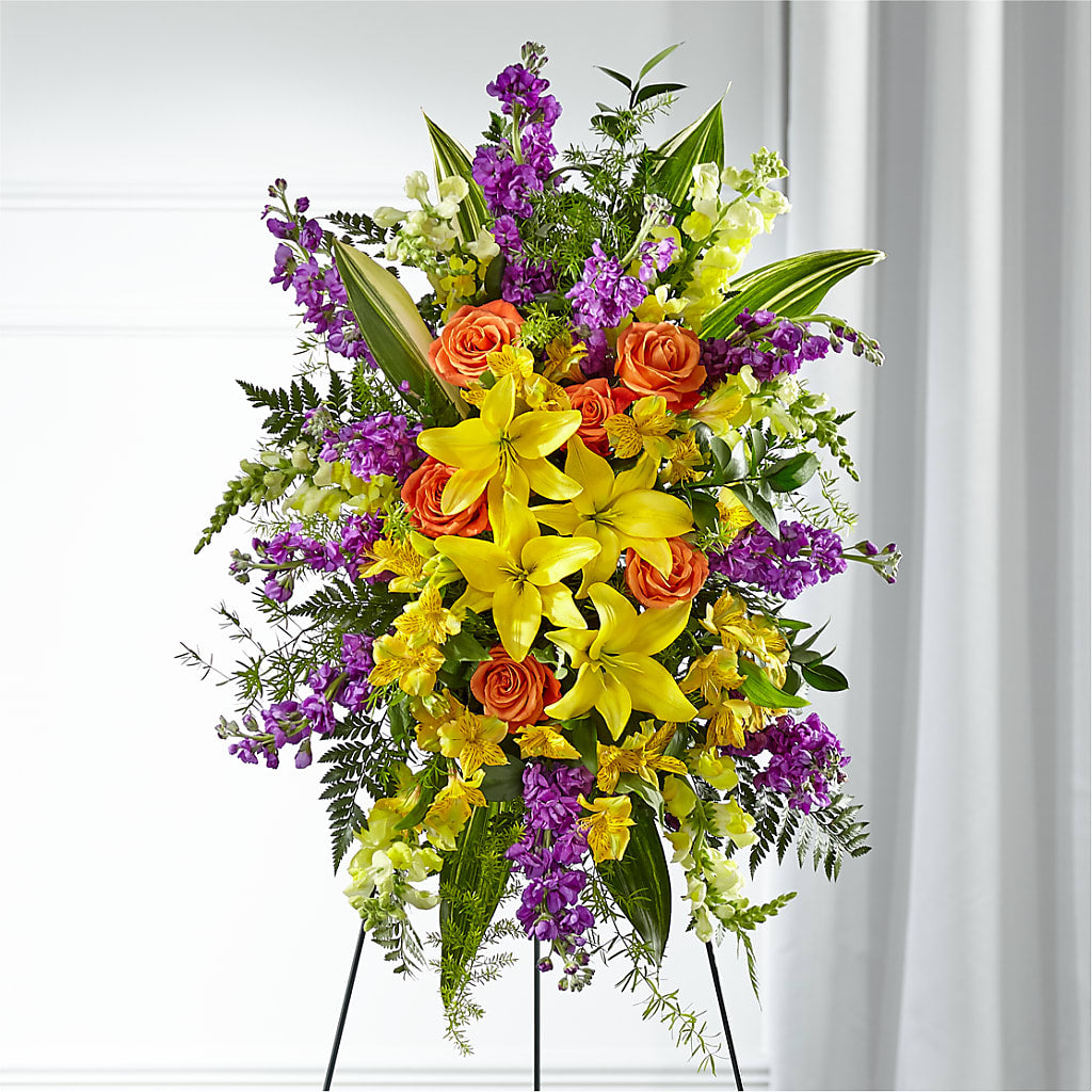 Thoughtful Prayers Standing Spray – Nela Park Florist Llc, East Cleveland OH