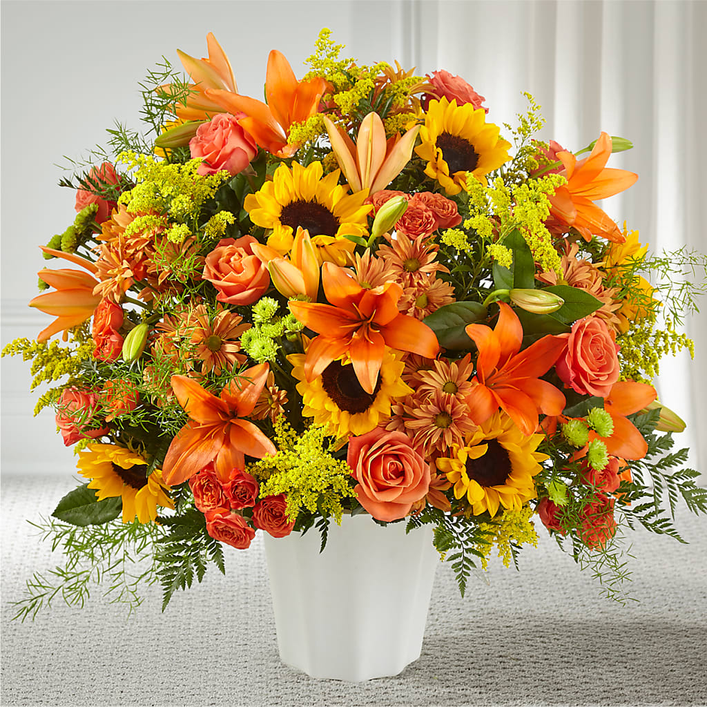 Harvest Thoughts Floor Basket – Nela Park Florist Llc, East Cleveland OH