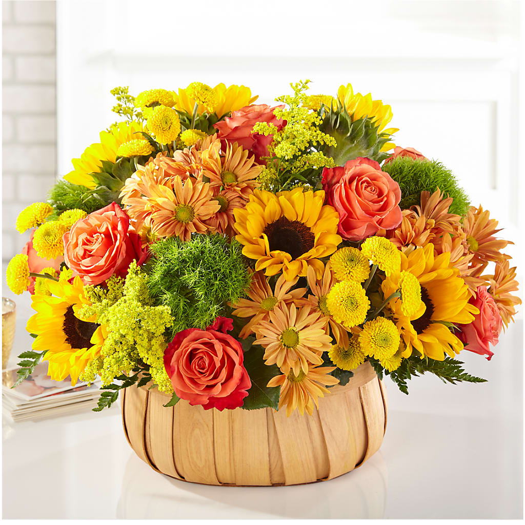 Harvest Sunflower Basket – Nela Park Florist Llc, East Cleveland OH