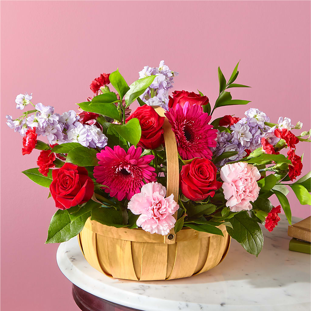 Pink Picnic Basket – Nela Park Florist Llc, East Cleveland OH