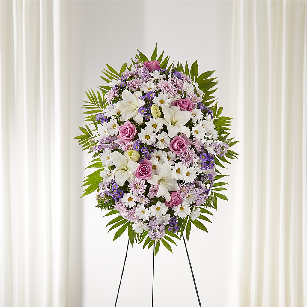 Surrounded by Love Standing Spray – Nela Park Florist Llc, East Cleveland OH