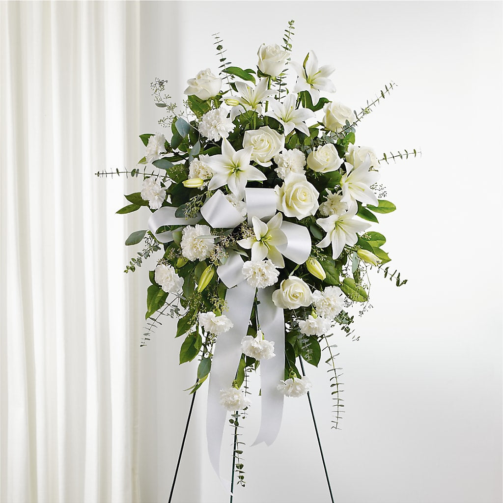 With Care Standing Spray – Nela Park Florist Llc, East Cleveland OH