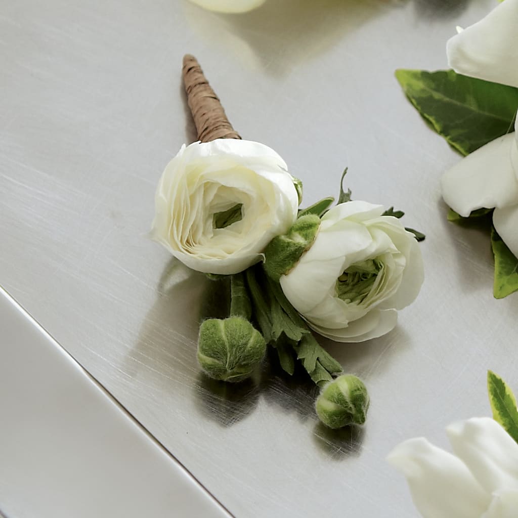 White Ranunculus Boutonniere – Nela Park Florist Llc, East Cleveland OH