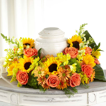 Faithful Sunflower Cremation Adornment –  Nela Park Florist Llc, East Cleveland OH