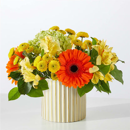 Autumn Sunshine Bouquet with Ivory Vase –  Nela Park Florist Llc, East Cleveland OH