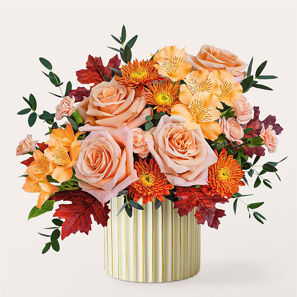 Spiced Latte Bouquet with Ivory Vase –  Nela Park Florist Llc, East Cleveland OH