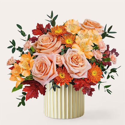Spiced Latte Bouquet with Ivory Vase –  Nela Park Florist Llc, East Cleveland OH