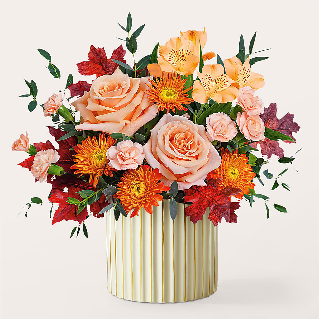 Spiced Latte Bouquet with Ivory Vase –  Nela Park Florist Llc, East Cleveland OH