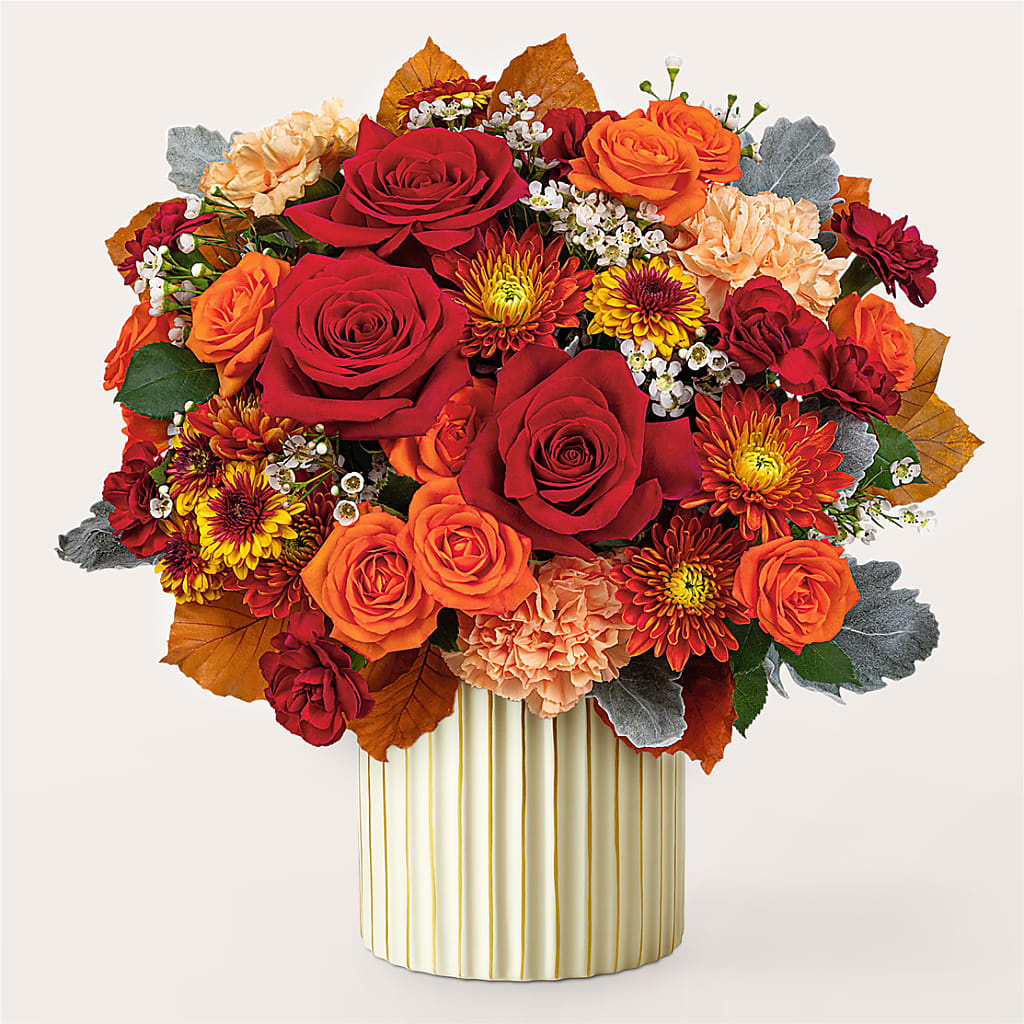 Merlot Bouquet with Ivory Vase –  Nela Park Florist Llc, East Cleveland OH