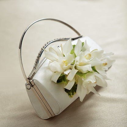White Purse Decor –  Nela Park Florist Llc, East Cleveland OH